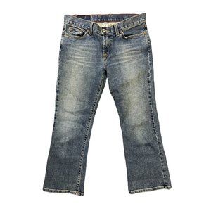 Lucky Brand Lowered Peanut Crop Dungarees Blue Jeans Size 6/28